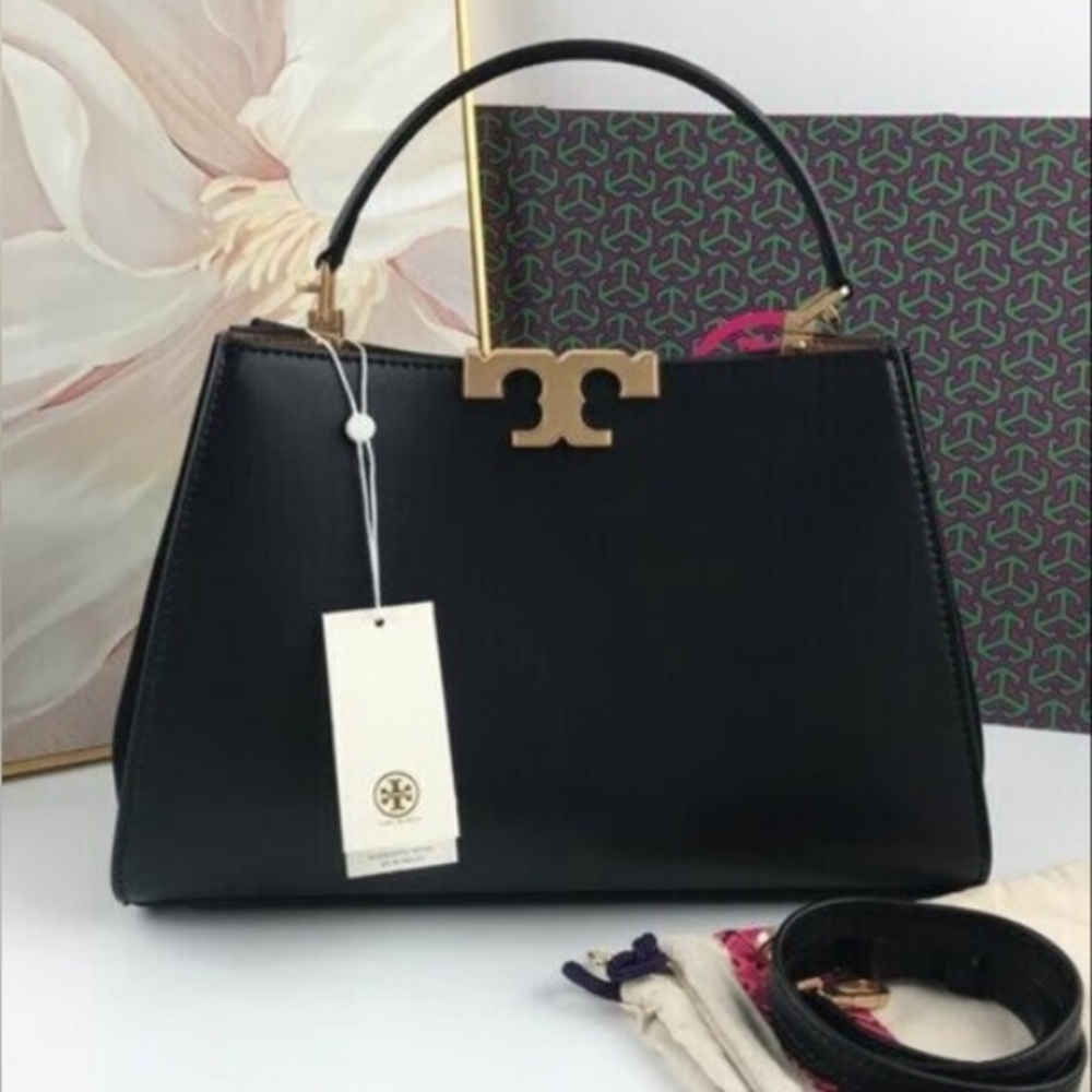 Tory Burch Eleanor Satchel Bag, Black, NWT